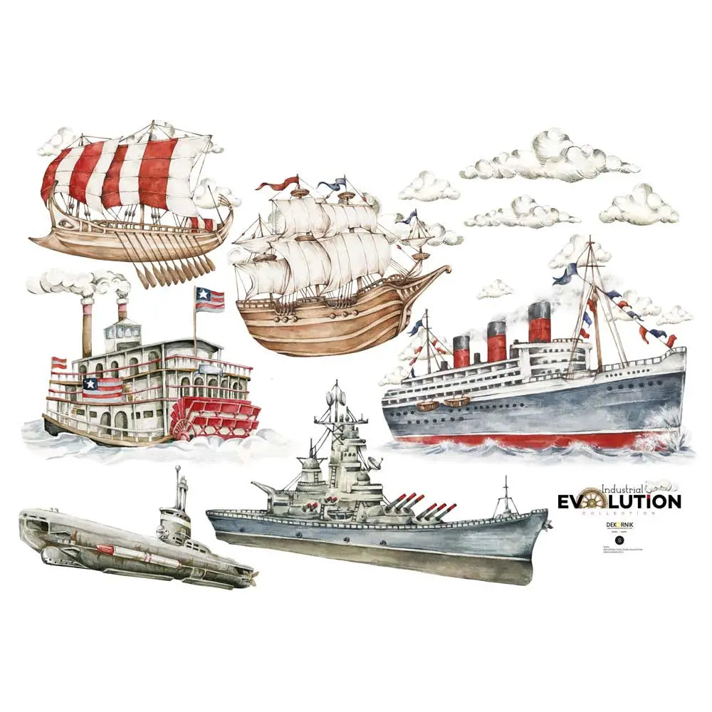 Stickers "industrial evolution- ships"-Wallpapers & stickers-Dekornik-Blue Almonds-London-South Kensington