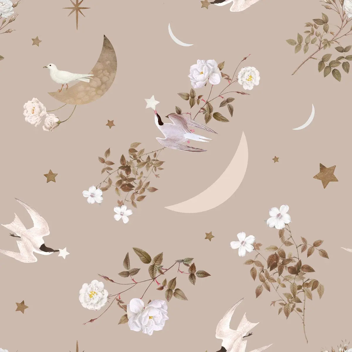 Wallpaper "birds in the sky"-Wallpapers & stickers-Dekornik-Blue Almonds-London-South Kensington