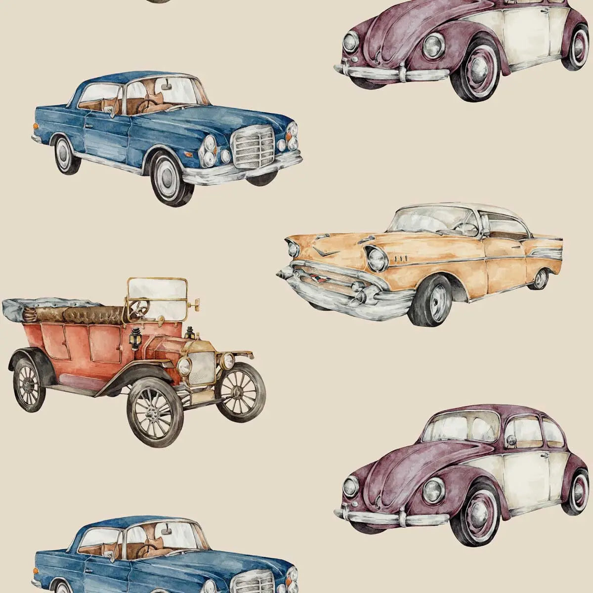 Wallpaper "industrial evolution- cars"-Wallpapers & stickers-Dekornik-Blue Almonds-London-South Kensington