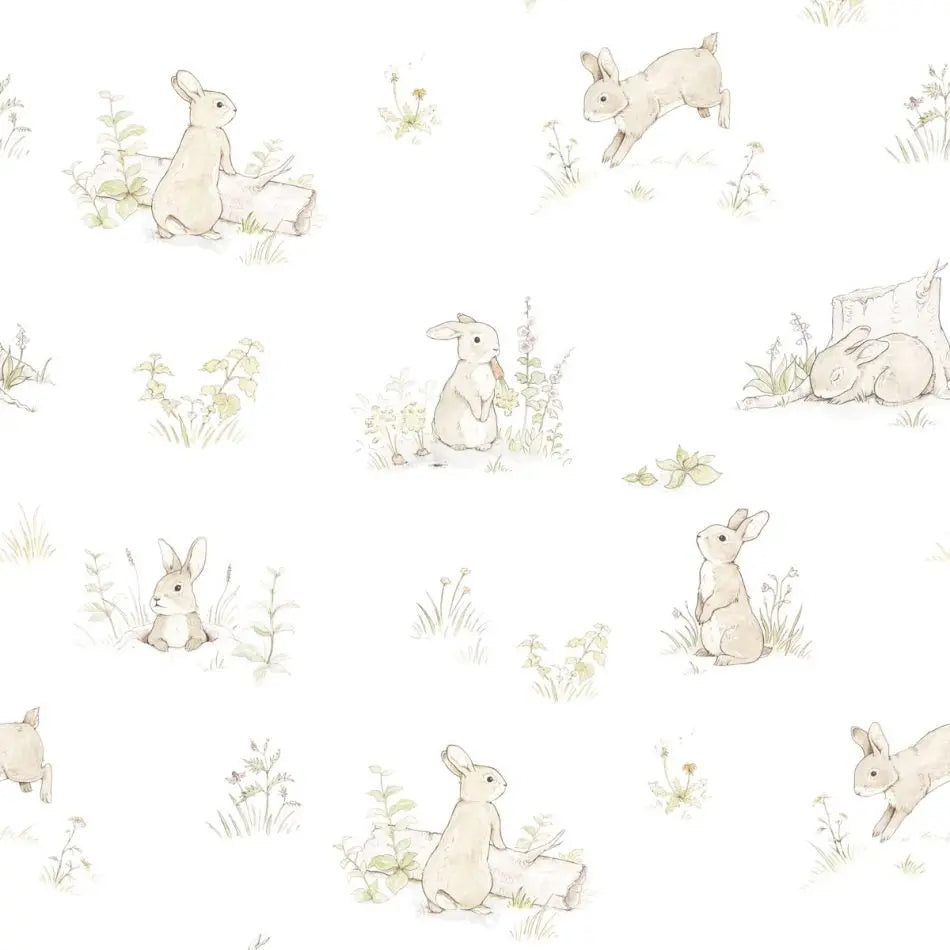 Wallpaper "rabbit day"-Wallpapers & stickers-Dekornik-Blue Almonds-London-South Kensington