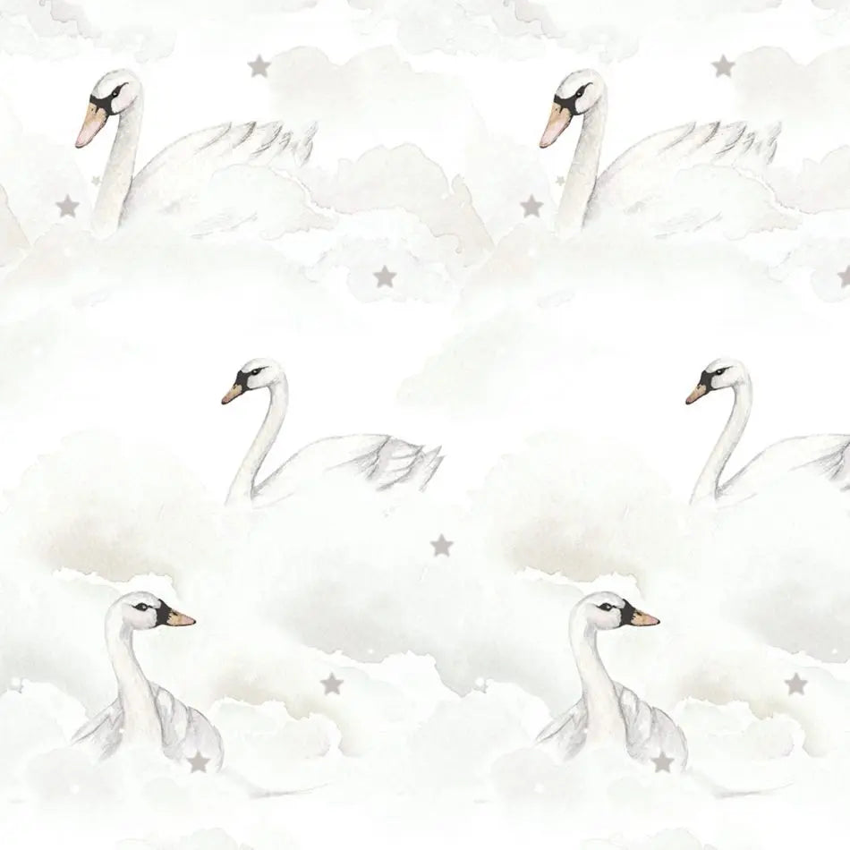 Wallpaper "swans & clouds"-Wallpapers & stickers-Dekornik-Blue Almonds-London-South Kensington