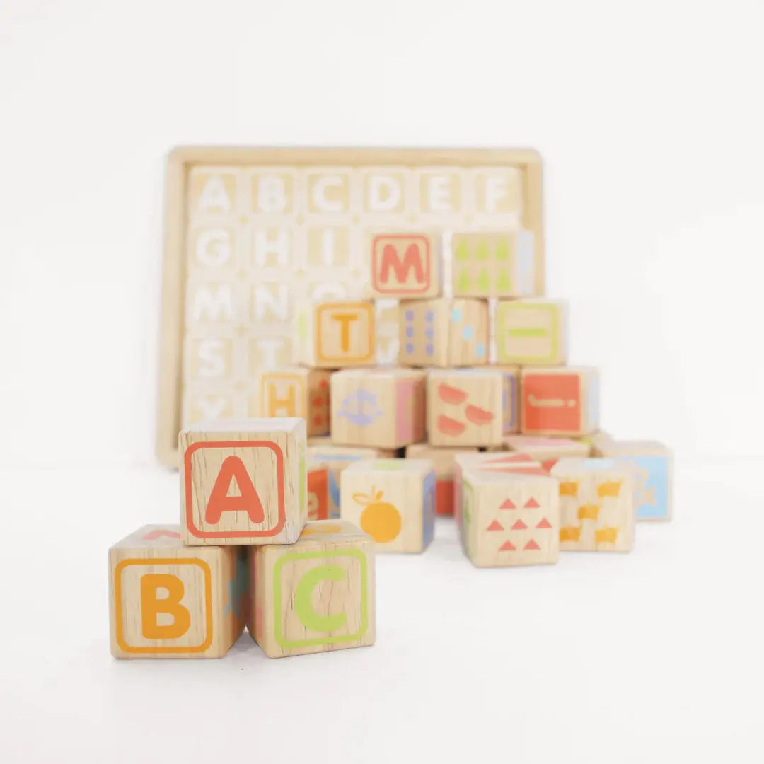 ABC Wooden Blocks-Wooden toys & more-Le Toy Van-Blue Almonds-London-South Kensington