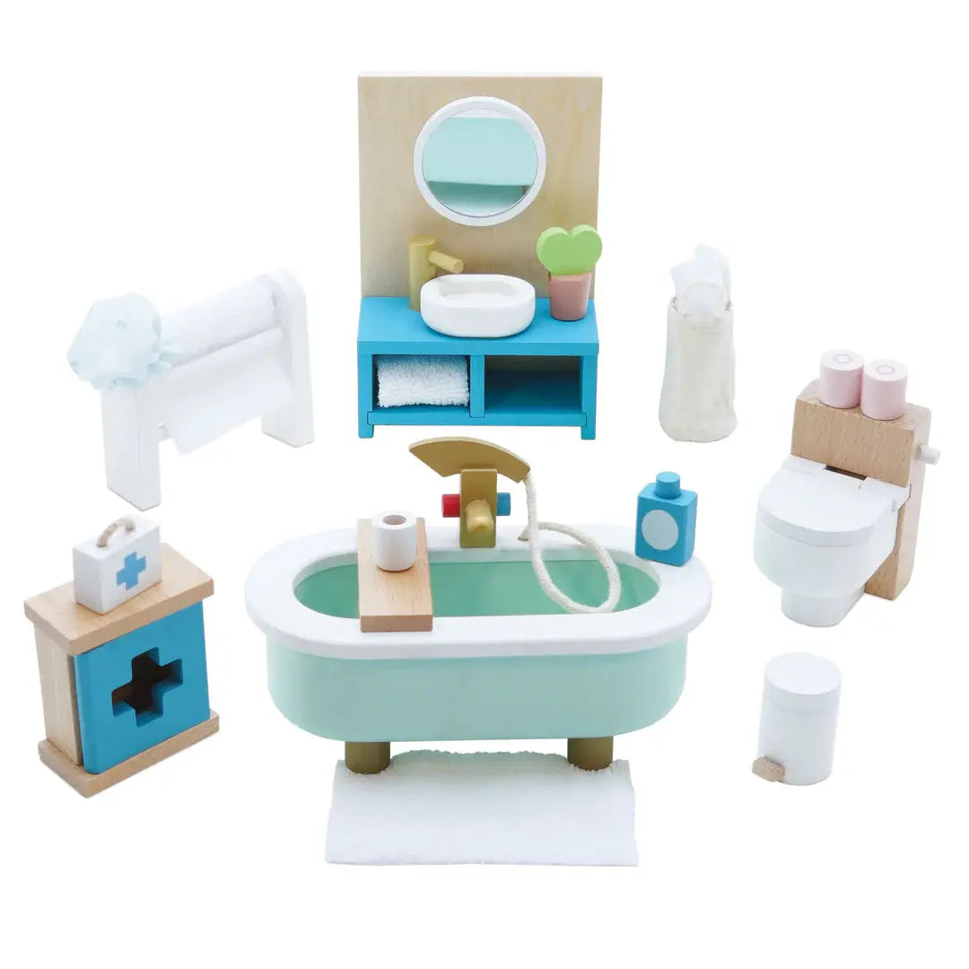 Doll House Bathroom-Wooden toys & more-Le Toy Van-Blue Almonds-London-South Kensington