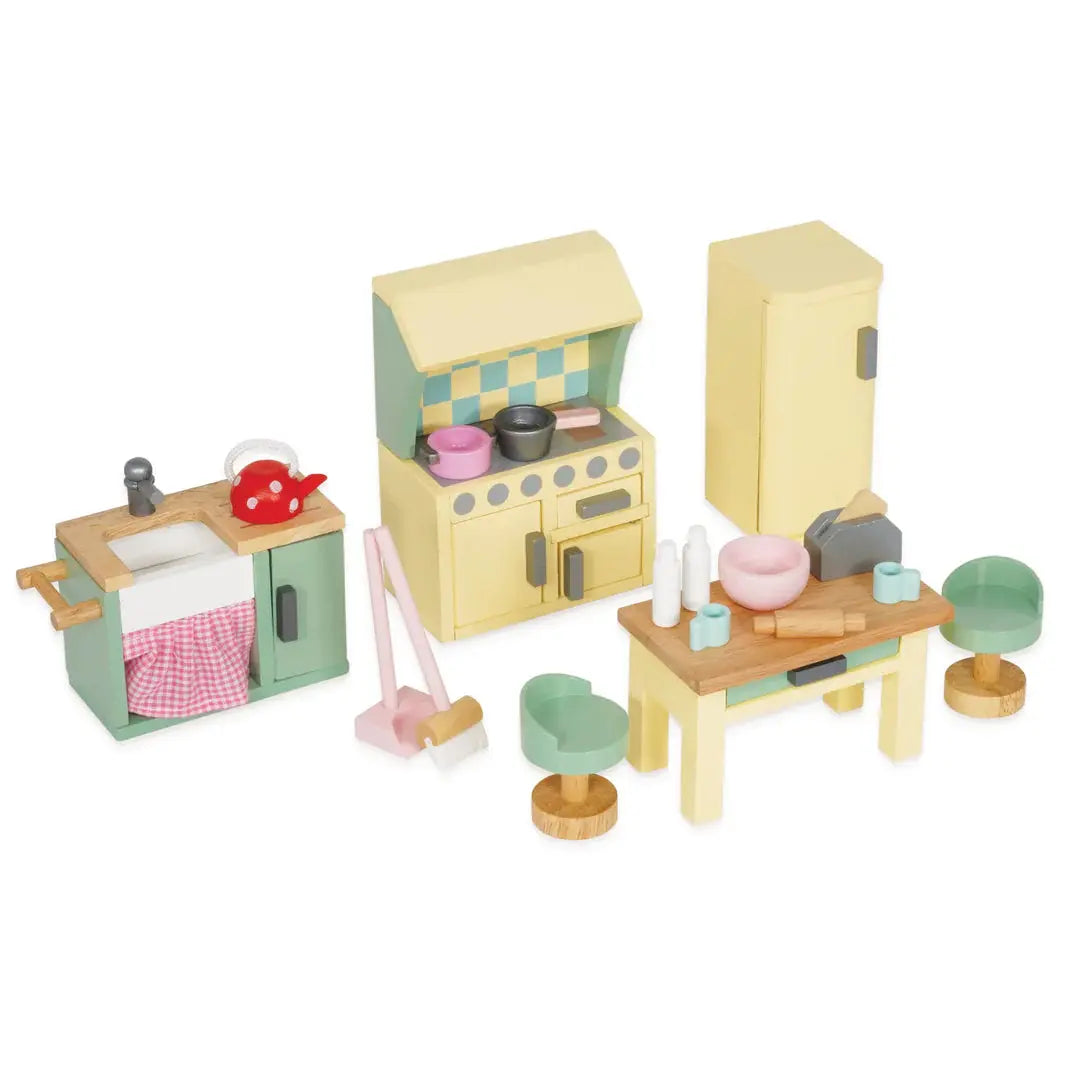 Doll House Kitchen Set-Wooden toys & more-Le Toy Van-Blue Almonds-London-South Kensington