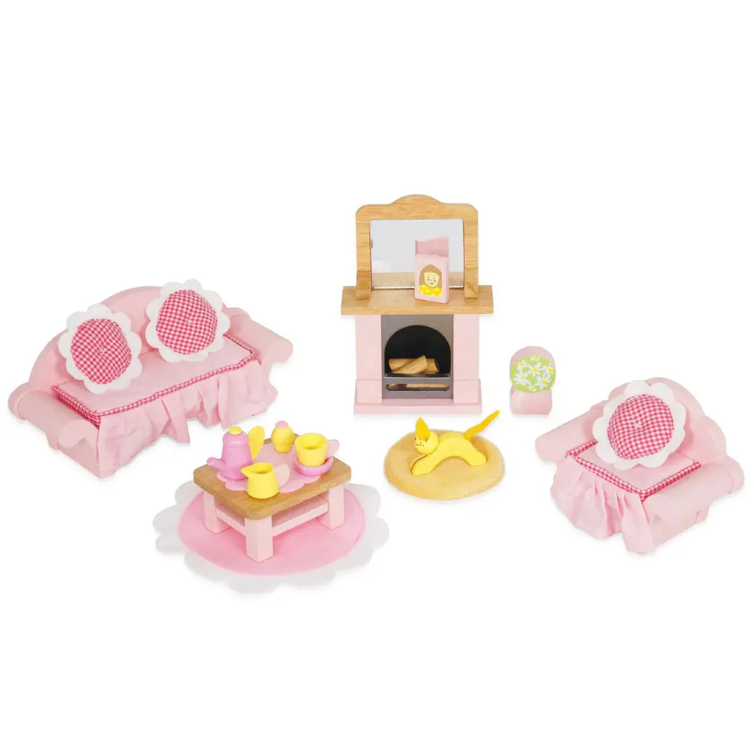 Doll House Sitting Room Furniture-Wooden toys & more-Le Toy Van-Blue Almonds-London-South Kensington