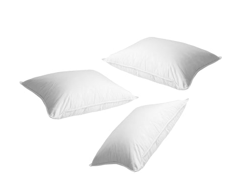 Three organic latex pillows with organic cotton pillow covers