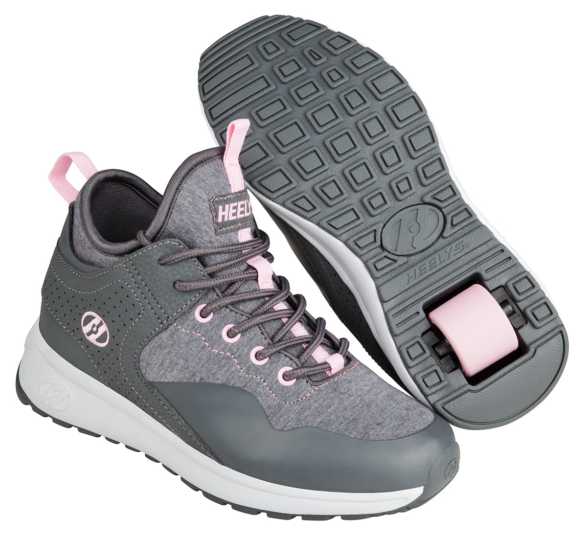 grey and pink heelys