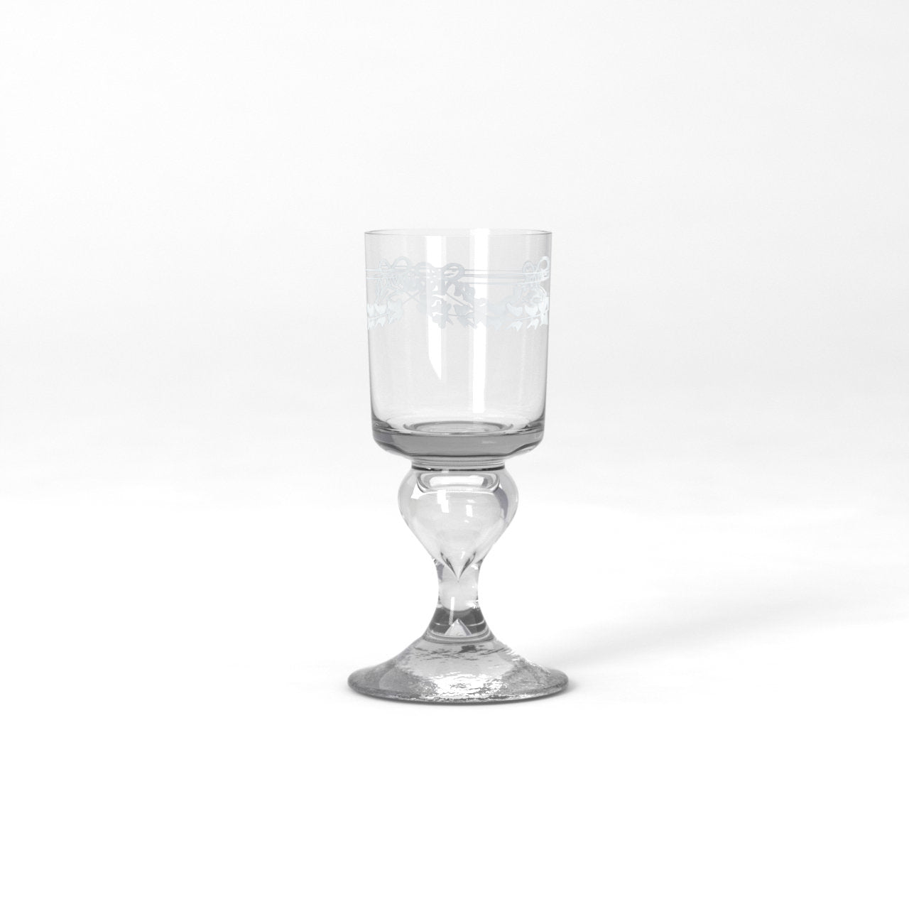 officiel Det Mellemøsten Antik wine glass with decor | Reijmyre Glasbruk