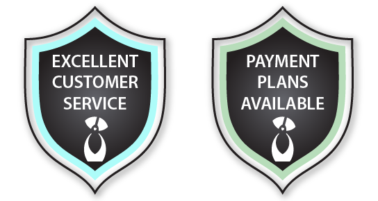 Trust Badges for customer service and payment plans