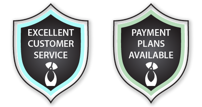 Trust Badges for customer service and payment plans