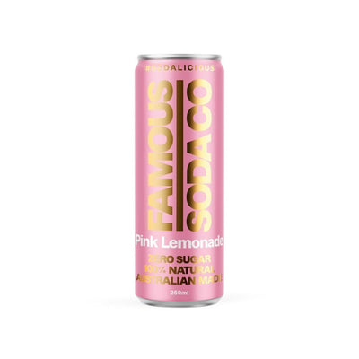 Pink Lemonade 250ml 24Pk - Famous Soda Co