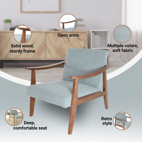 Zenvida Mid Century Accent Chair Features.