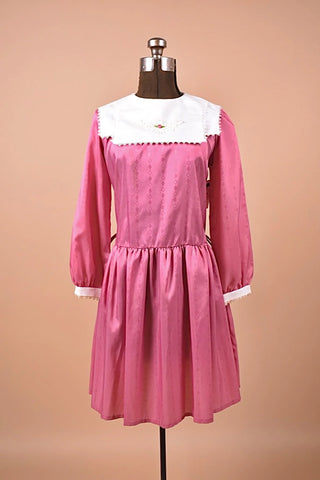 80s pink bib collar mini dress.