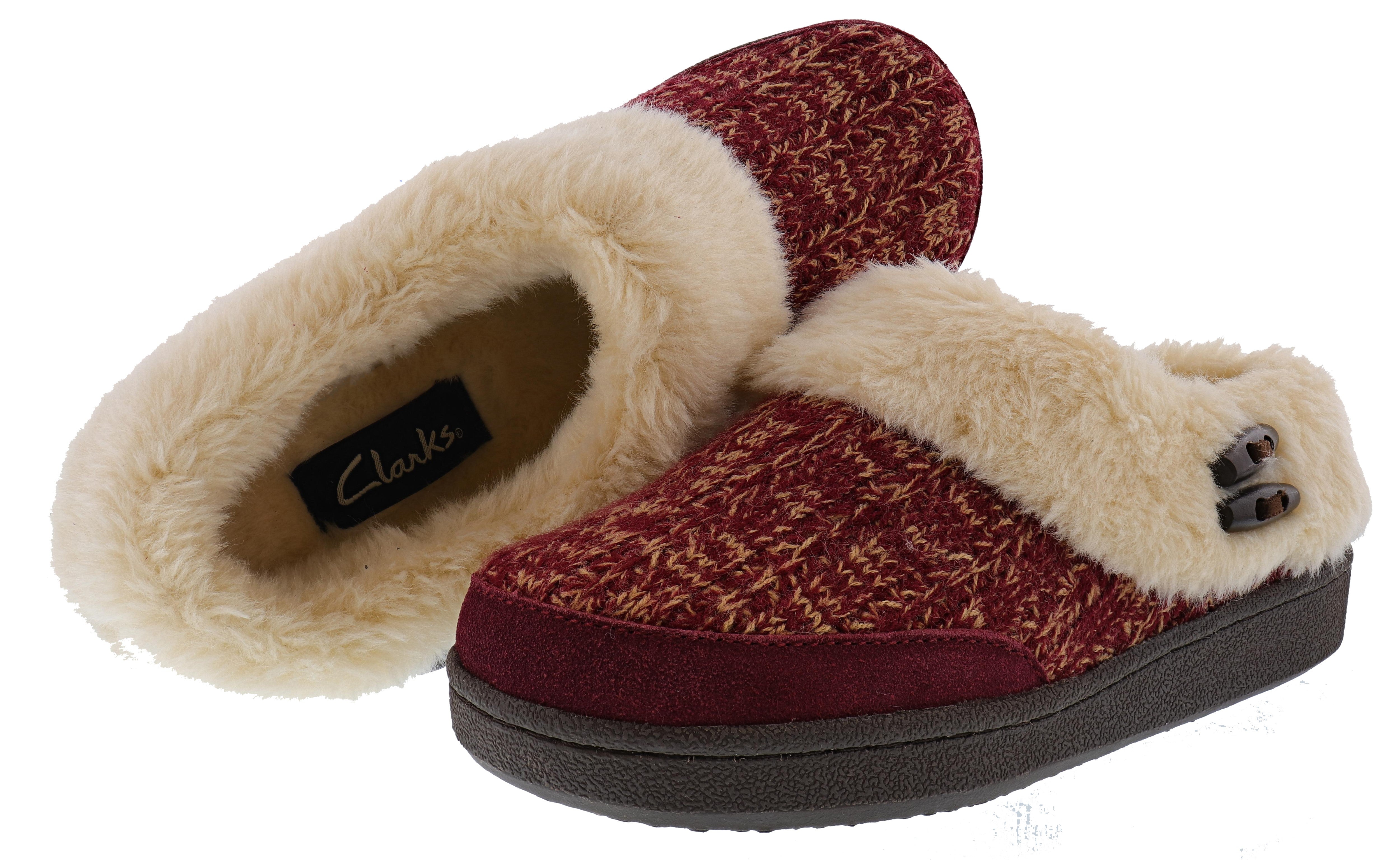 Clarks Women's Suede Bowknot Moccasin Indoor/Outdoor Slippers with Faux Fur  Lining (10 M US, Black) - Walmart.com