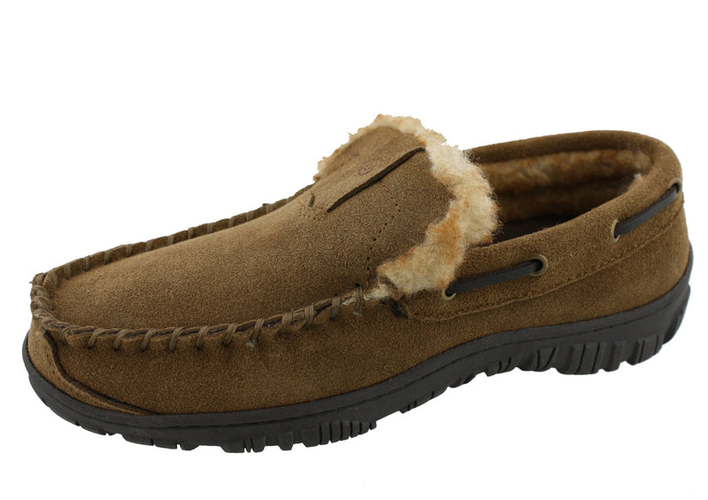 clarks suede men's moccasin slippers