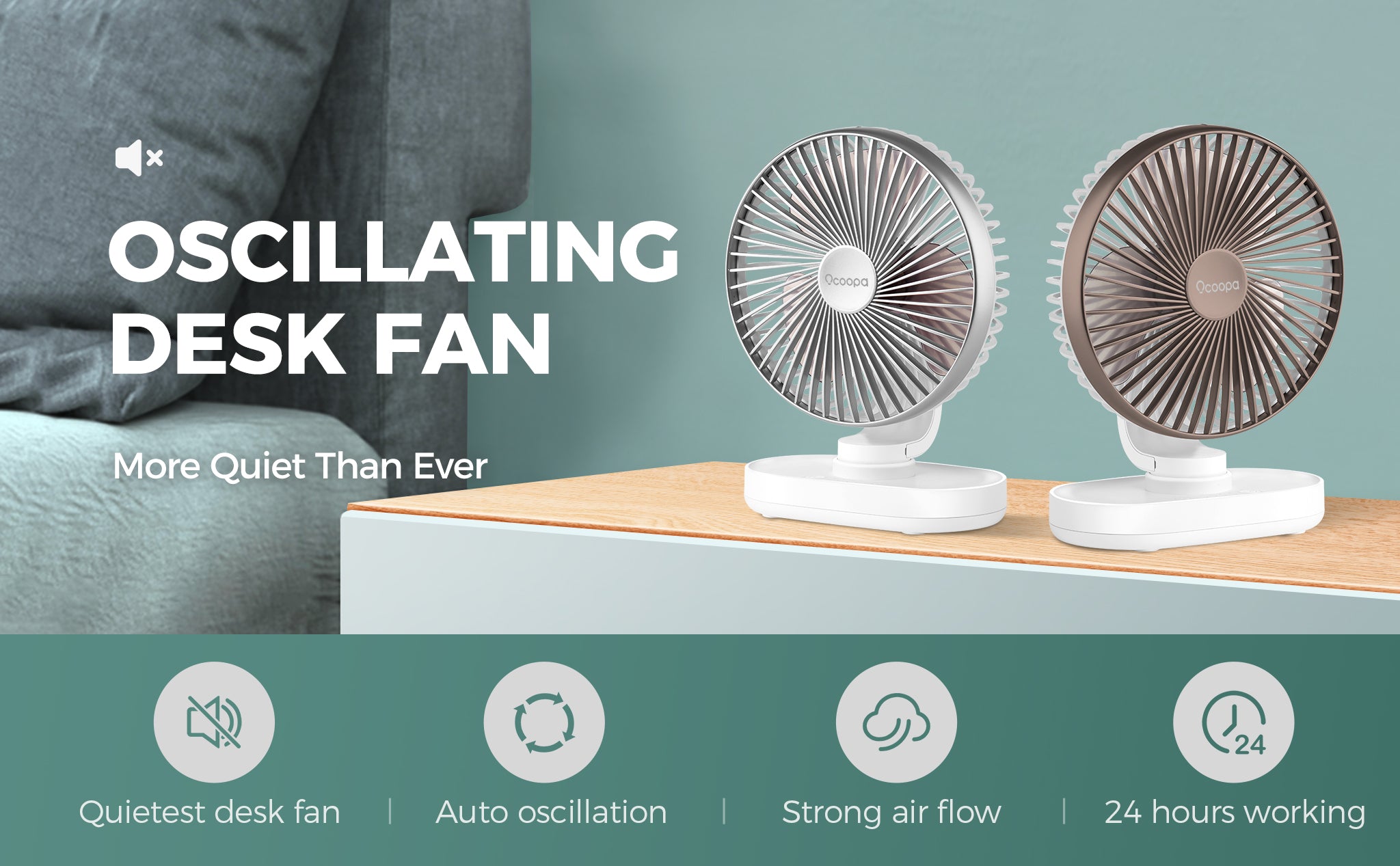 ultra quiet desk fan