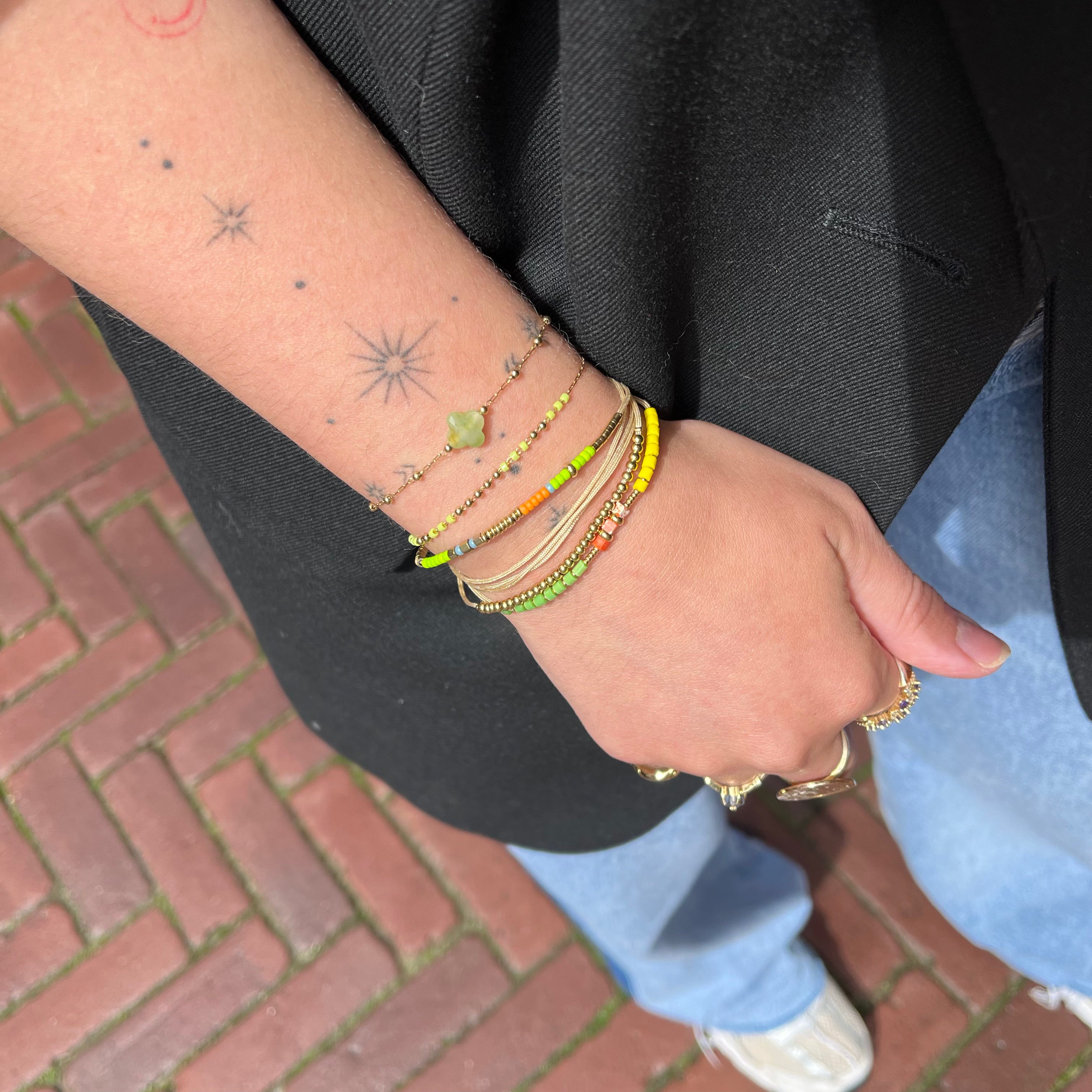 Zag Bijoux Light Green Armband Goud a64