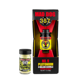 Mad Dog 357 Two Bottle Nuclear Pack Mad Dog 357 Hot Sauce Manufacturers Plutonium No 9 Mark Of The Beast 6 Million Scoville Mad Dog 357 Gold Edition Mad Dog 357