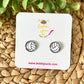 Volleyball Glass Studs 12mm: Choose Silver or Gold Settings
