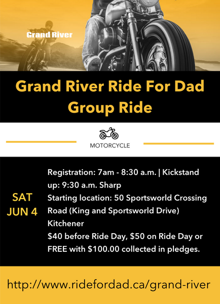 Event details which can be found at ridefordad.ca/grand-river