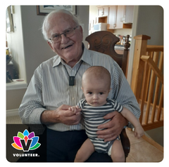 Volunteer Ed Cober and his grandson