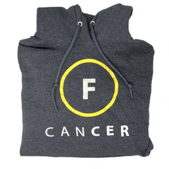 F Cancer on a grey hoodie