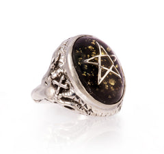 Black Onyx Galaxy Angel Heart Ring Limited Edition 2015 by Alex Streeter