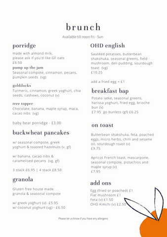 Brunch Menu