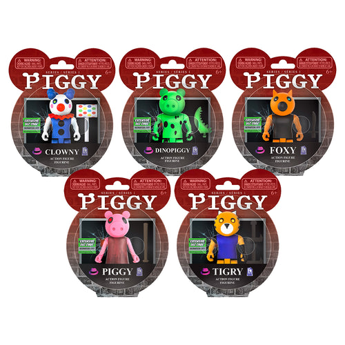 PIGGY Action Figure Series 1 - piggy, Tigry, Clown, Fox, & Dinopiggy Roblox