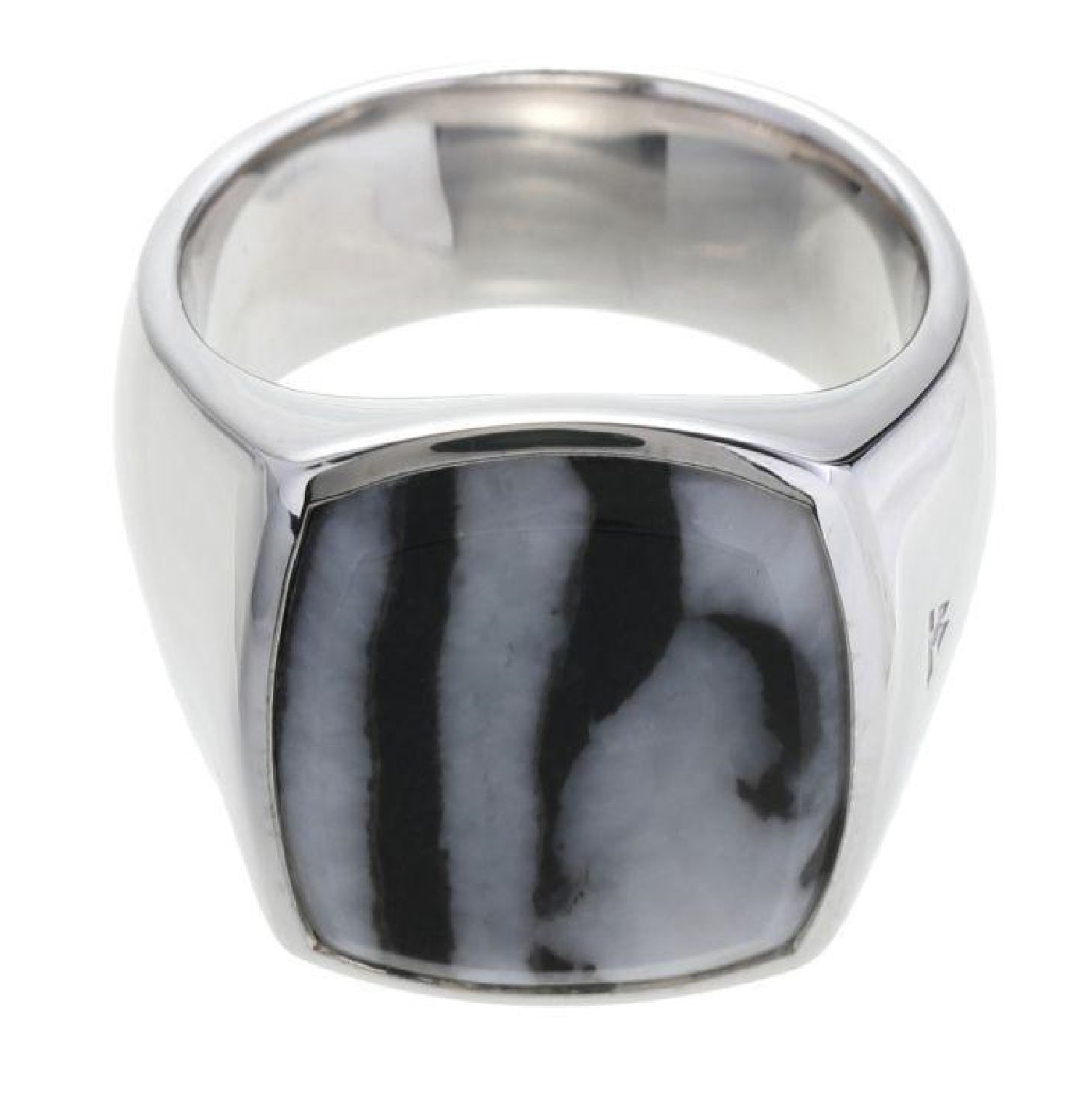 Cushion zebra marble ring／クッション・ゼブラマーブル・リング