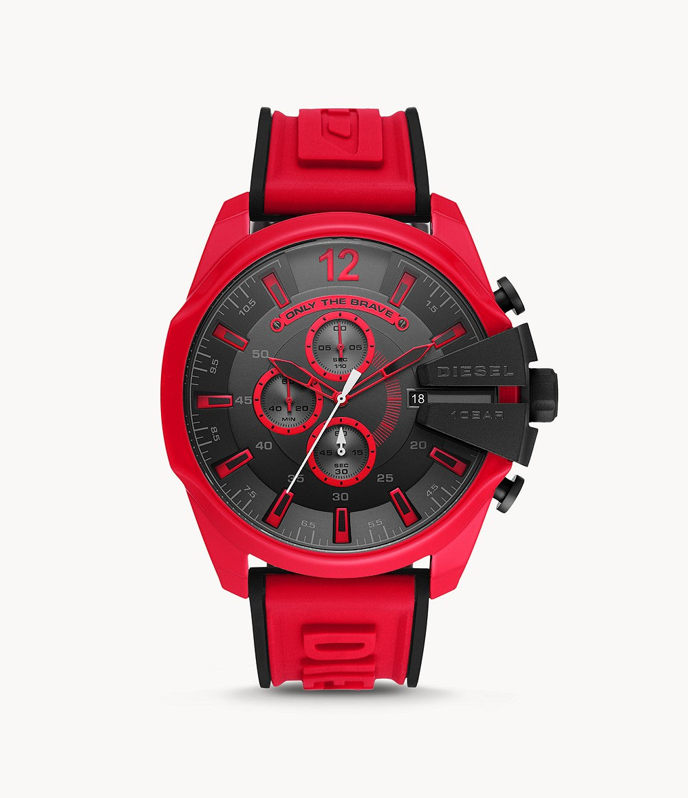 diesel watch red glass