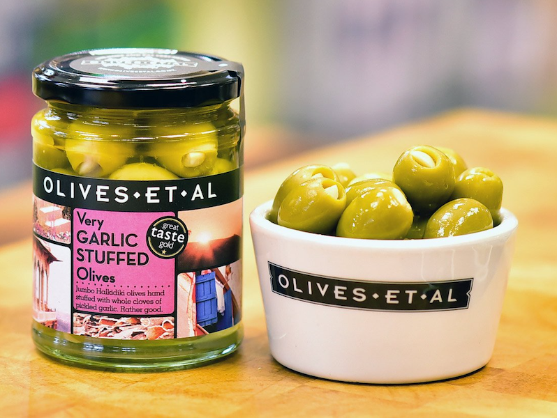 jar of green olives