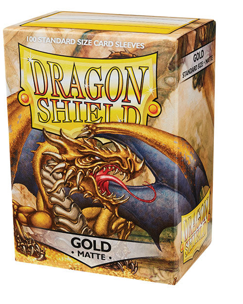 Dragon Shield - 100 Standard Size Card Sleeves - Matte Gold
