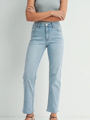 Light Denim Clean Stretch Straight Jeans - Lucinda's 