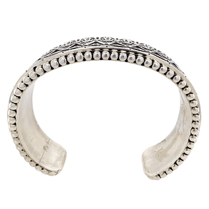 Native American Bracelet - Stunning Deep-Set Stamped Heavy-Guage Sterling Silver Bracelet - Nez