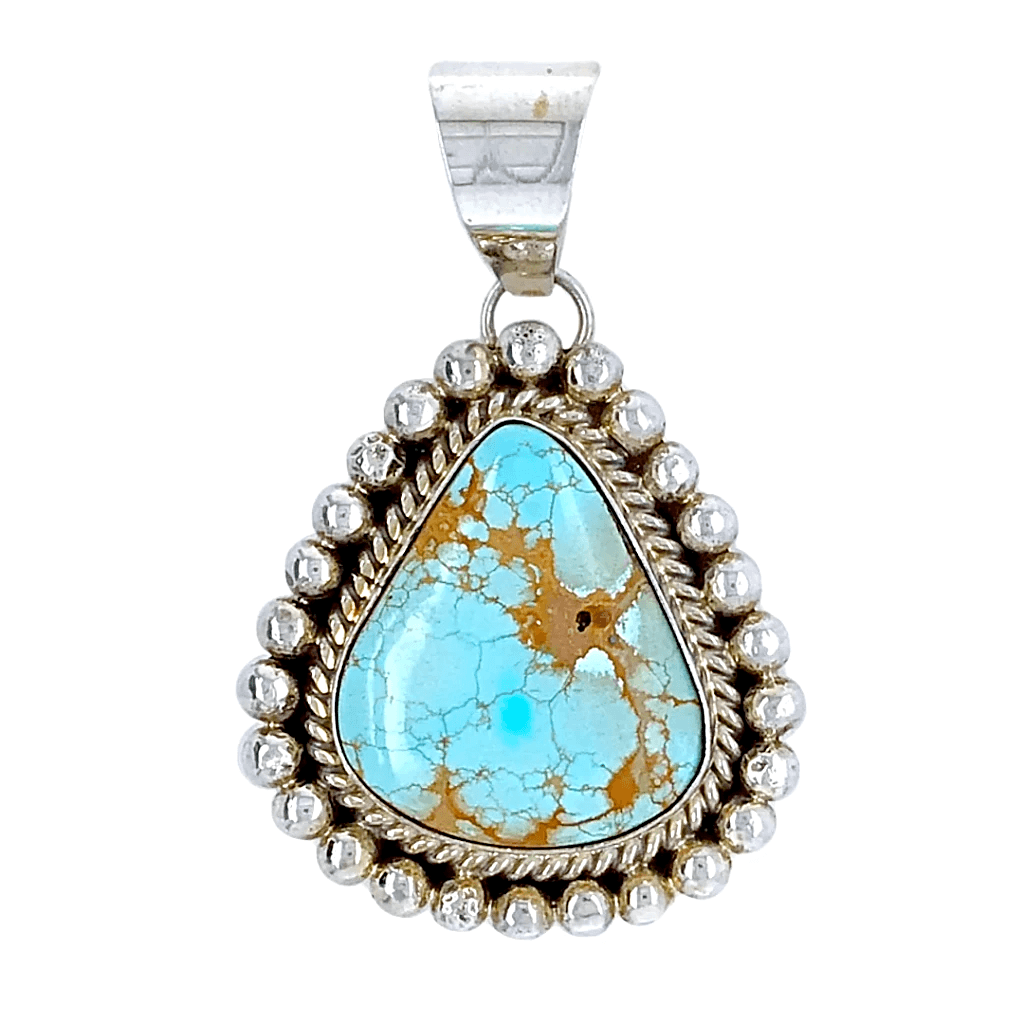 Navajo Number 8 Turquoise Teardrop Pendant - Mary Ann Spencer