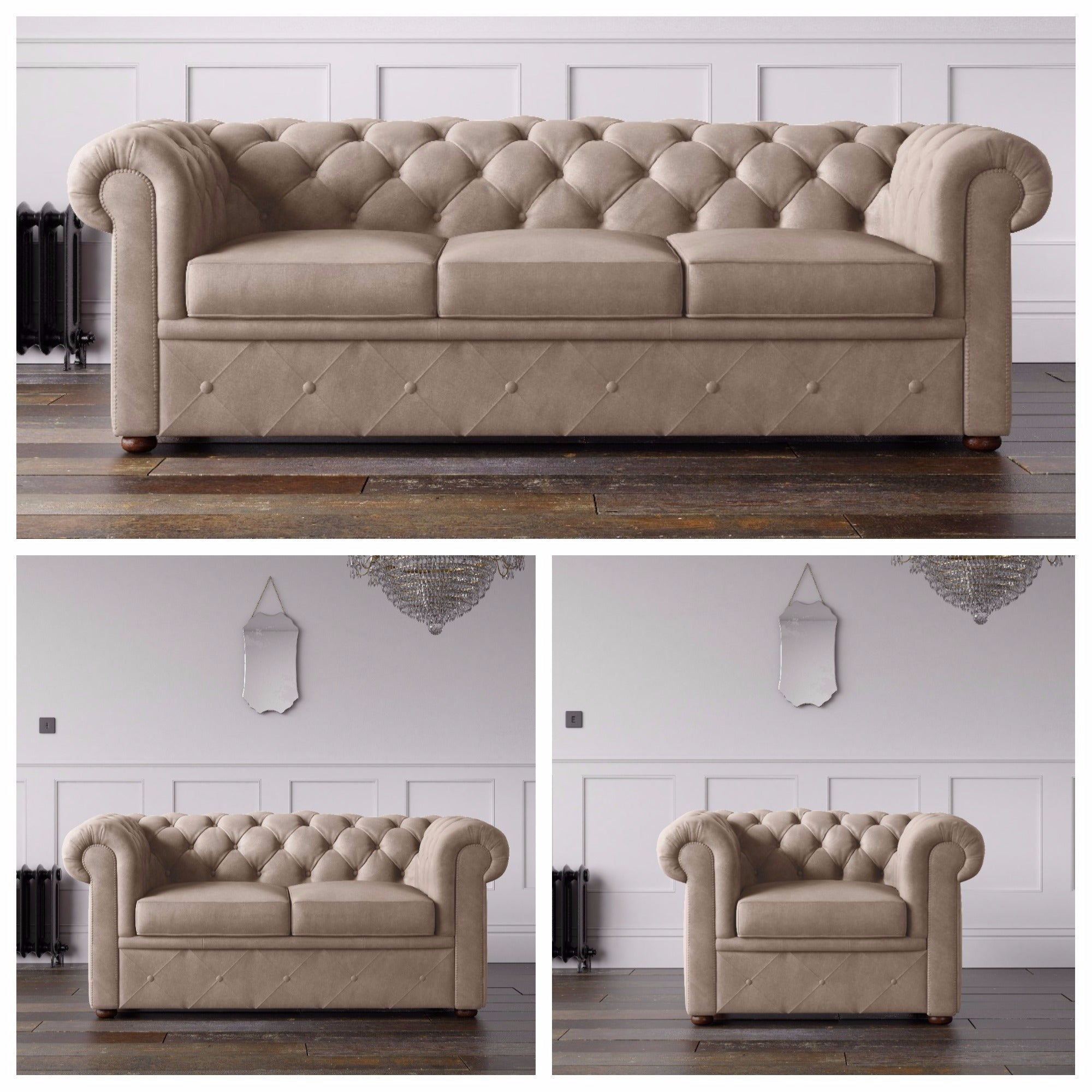 Chesterfield Malia Velvet Sofa New Coffee Brown – Endure Fabrics