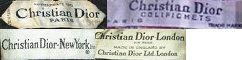 1950s vintage Christian Dior tags