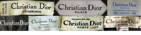 1960s vintage Christian Dior tags
