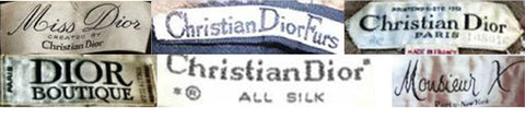 1960s vintage Christian Dior tags