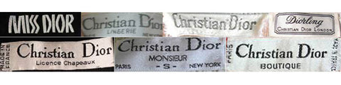 1970s vintage Christian Dior tags