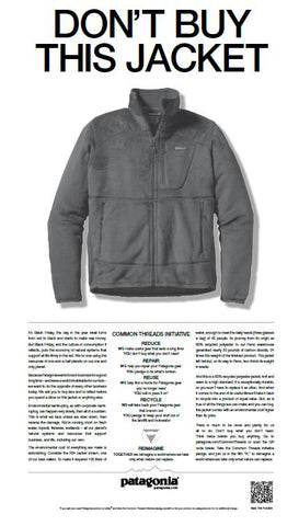 Patagonia 'Don't buy this jacket' Advert