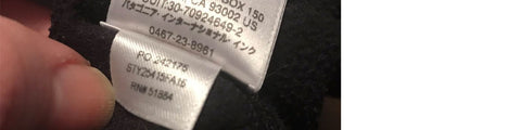 vintage Patagonia wash tags and product code