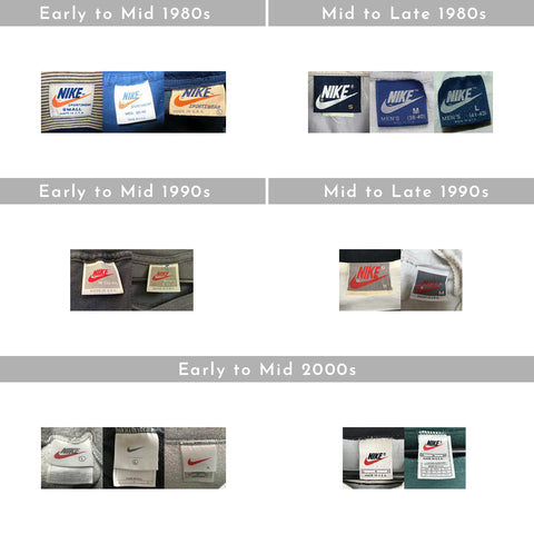 Vintage Nike tags through the years - OneOff Vintage