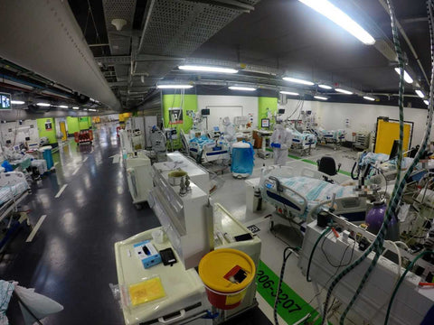 Temporary COVID-19 ward in underground carpark at the Rambam Health Care Campus in Israel