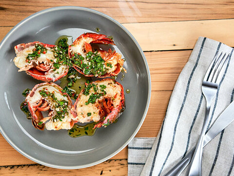 Lobster Tails on a plate