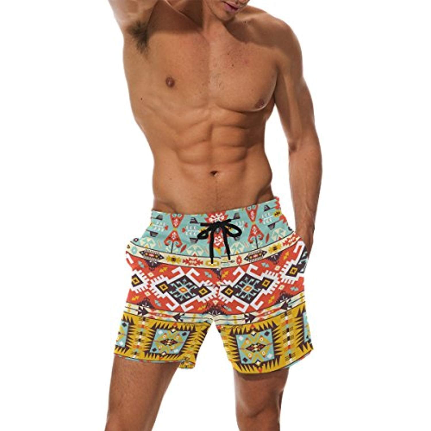 african print swim trunks