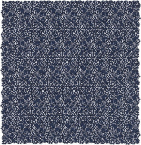 70cm Polyester Furoshiki - Royal Lace Navy Blue