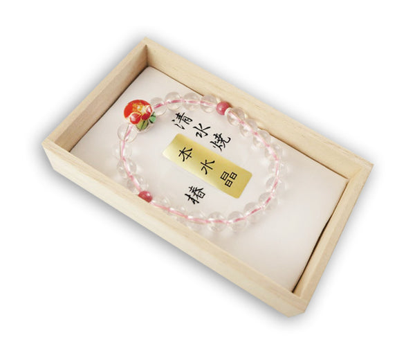 Handmade Kyoto Kiyomizu-yaki & Crystal Bracelet