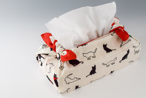 tissue box wrapping - cat